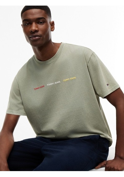 Tommy Hilfiger Tjm Reg Tj Repeat Ss Tee Erkek Yeşil T-shirt - Dm0dm23180