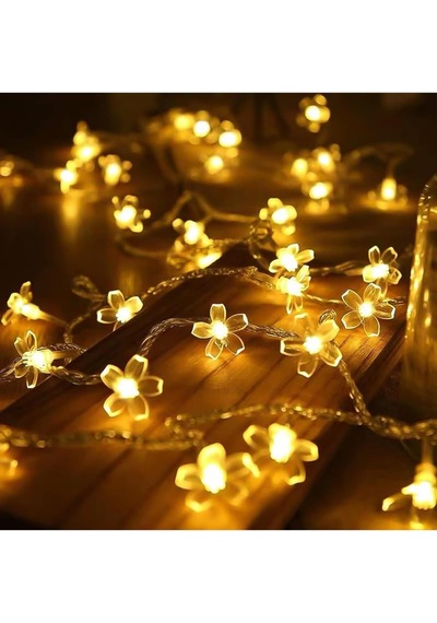 Güneş Enerjili Solar Çiçekli Dekoratif 30 Led Bahçe Lambası, Çok Renkli Diğer