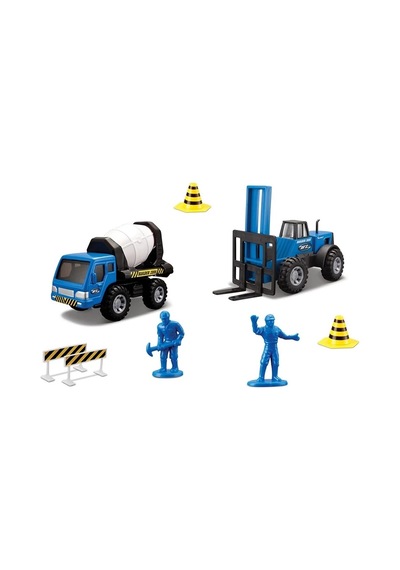 Maisto İnşaat Araçları Mikser Ve Forklift İnşaat Seti Mavi Çok Renkli