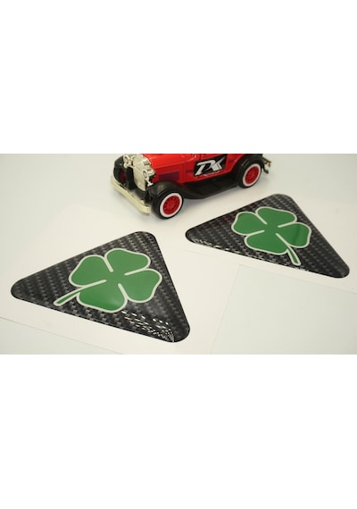 Alfa Romeo Yonca Logo Yan Çamurluk 3M 3D Karbon Damla Logo Amblem (547073915)