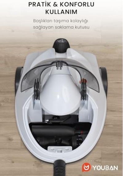 Kf2707 Pro Çok Fonksiyonlu Buharlı Temizlik Makinesi, Beyaz, 2000w, 220-240v, 50/60hz