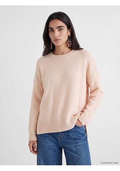 Lcw Vision Pembe Oversize Kadın Triko Kazak