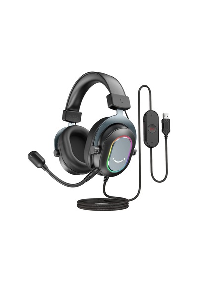 Mikrofonlu Oyun Kulaklığı, Kablolu Kulak Üstü Kulaklık, Pc Ps4 Ps5 İçin Usb Kulaklık, 3 Eq Modlu Rgb Kulaklık, Surround Ses Ve Kulak Yastığı