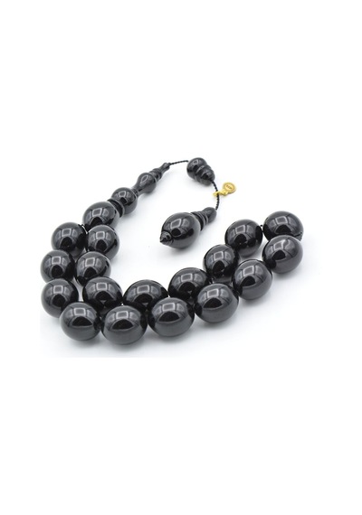 Vefa Usta İmzalı Beyzi Kesim Siyah Sıkma Kehribar Efe Maskot Tesbih