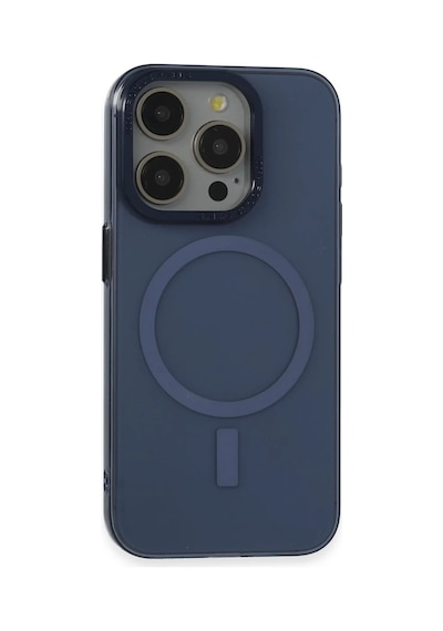 Apple iPhone Uyumlu  15 Pro Uyumlu Kılıf Anka Pc Magneticsafe Sert Metal Kapak - Lacivert