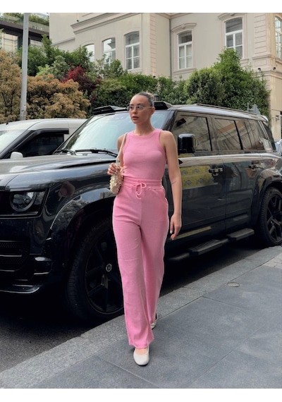 Byb Moda Tasarım Atletli Kaşkorse Takım S3986 Pembe