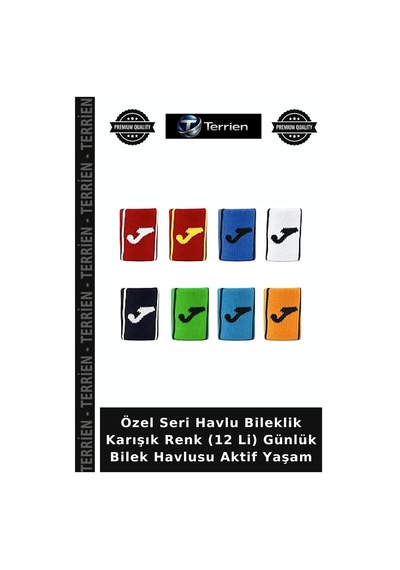 Özel Seri Havlu Bileklik Karışık Renk 12 Li Günlük Bilek Havlusu Aktif Yaşam Çok Renkli