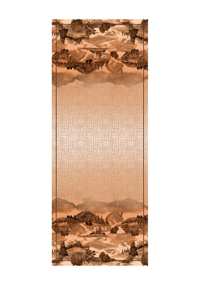 Arancia Somon Zebra Desenli 70x200 Modal Şal Manzara Desenli Manzara Desenli