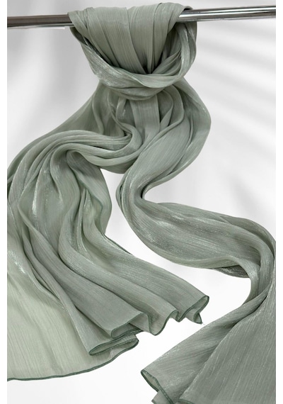 Esilanur Saten Dokulu Janjan Abiye Şal 75x180cm Mint Mint