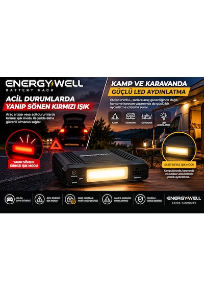 Energywell Battery Pack P6 Araç Kamerası Park Modu Güç İstasyonu