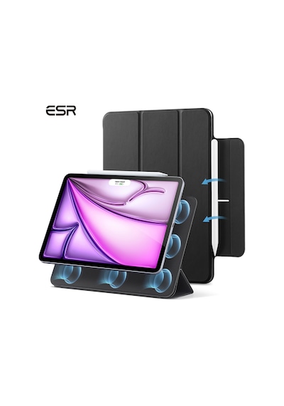 iPad Uyumlu  Air 13 M3/m2 Rebound Manyetik Kılıf - Siyah Kapaklı Kılıf
