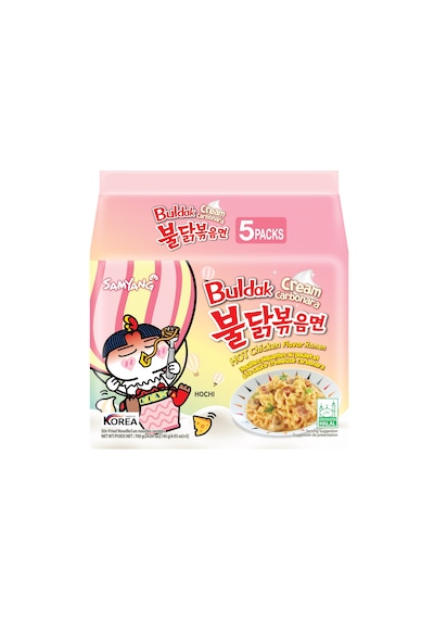 Buldak Cream Carbonara Hot Chicken Flavor Kore Noodle Helal 140g 5 Adet