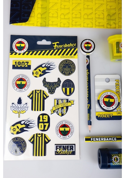 X Dekomus Lisanslı Fenerbahçe 20 Parça Kırtasiye Seti Sticker,bloknot Altın