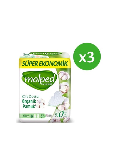 Molped Pure & Soft Normal Süper Ekonomik Ped 24 Lü X 3 Adet