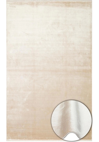 Hoom Rugs Como Nap 01 Latte Viskon & Floş Sık Dokuma Modern Salon Halısı Krem