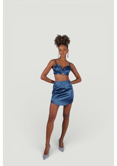 Holly Lolly Askılı Crop Saten Fancy Büstiyer Lacivert