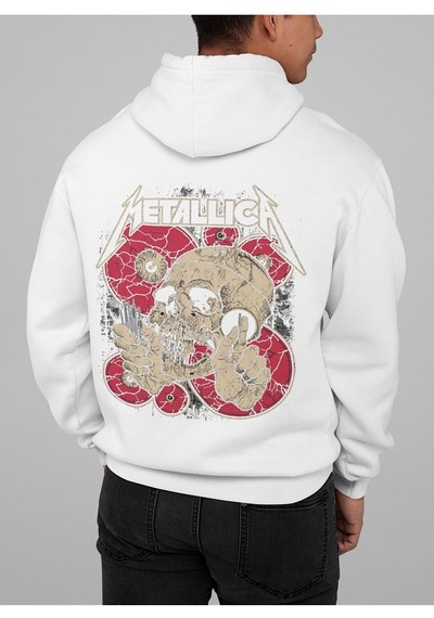 Sevbano Metallica Baskılı Unisex Oversize Müzik Grubu Rock Metal Hoodie Beyaz Sevbano Metallica Baskılı Unisex Oversize Müzik Grubu Rock Metal Hoodie Beyaz