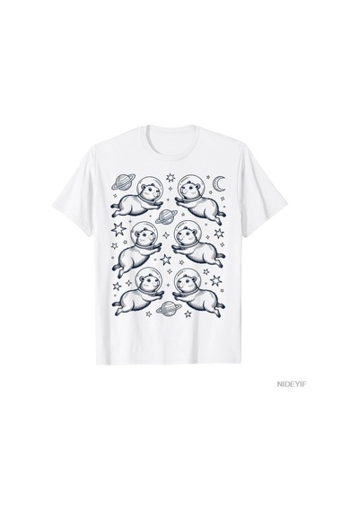 Tarzsokak Kawaii Uzay Capybara Meme Astronot Estetik T-shirt Erkekler Kadınlar Için % 100% Pamuk T Shir Beyaz