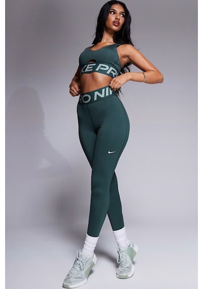 Nike Pro Sculpt Dri Fit High Rise Full Length Leggings Kadın Yüksek Bel Antrenman Tayt Koyu Yeşil