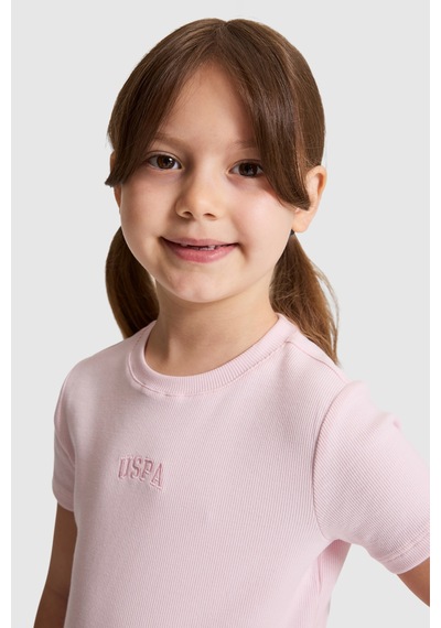 U.S. Polo Assn. Kız Çocuk Açık Pembe Tişört Basic 50325626-vr078 Acık Pembe