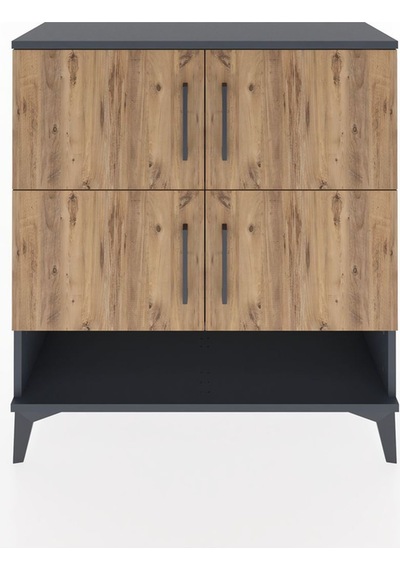 Arges Şifonyer 4 Raflı 4 Kapaklı 88x30x96 Antrasit-çam Antrasit