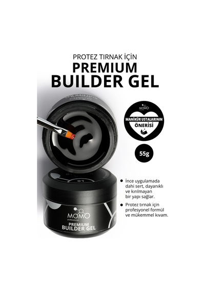 Momo Professional Premium Builder Gel Protez Tırnak Jeli No.01 Şeffaf 55 gr