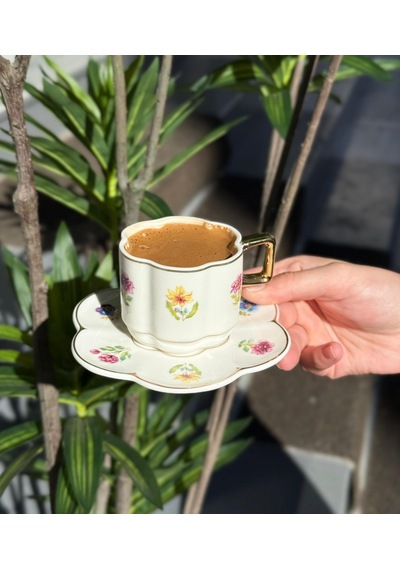 6lı Summer Kahve Fincanı Seti 90cc -5202 Çok Renkli