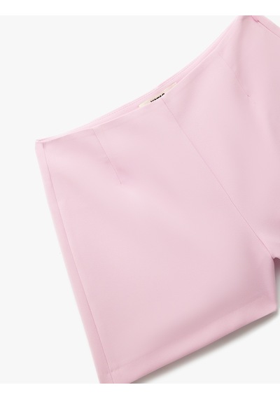 Koton Standart Bel Fleto Cep Detaylı Mini Şort Pembe 5sak40345uw Gül