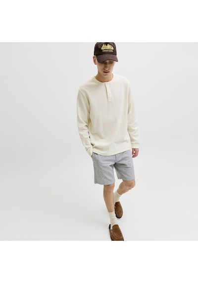Erkek Keten Cepli Chino Sort - Dave - 12229629 - 1 Blue Indigo