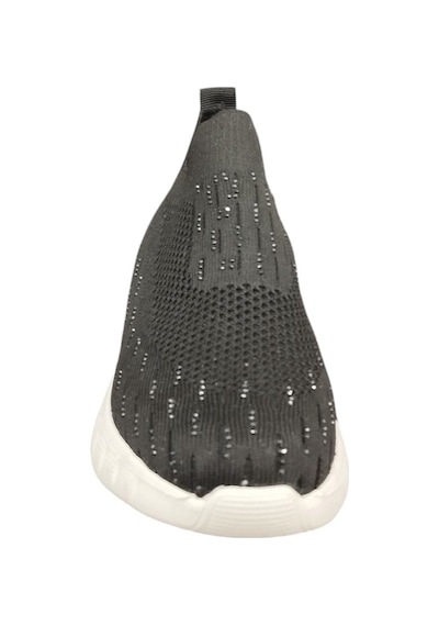 Ventes 679502z Memory Foam Ortopedik Taban Günlük Kadın Triko Sneaker Ayakkabı Siyah