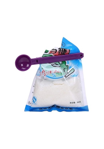Deinhaus Ölçü Kaşıklı Paket Kilitleme Klipsi, 3'lü Set, Ergonomik Tasarım, Çok Amaçlı Mutfak Aparatı, Mor