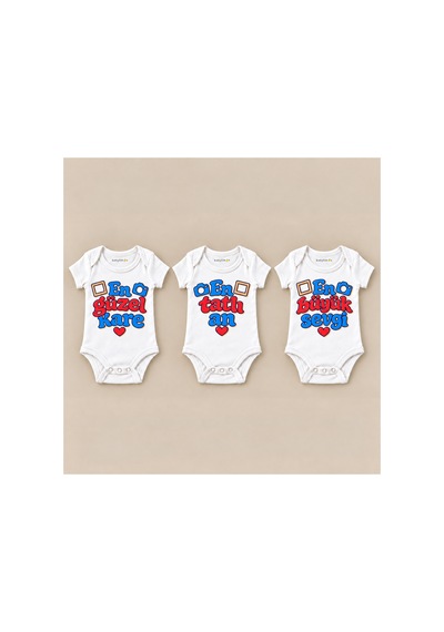 Babylimon Aile Albümü Üçlü Beyaz Kısa Kollu Bebek Zıbın Seti Beyaz - 930083752 Beyaz