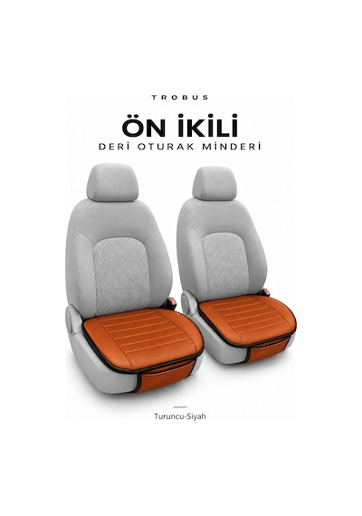 Audi A4 2001-2004 Çizgili Suni Deri 3'lü Minder Taba