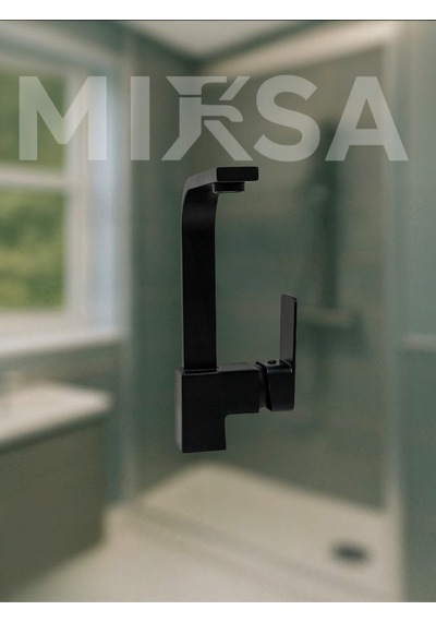 Lüx Siyah Kare Lavabo Bataryası, Musluğu, Ağır Gövde Kaliteli