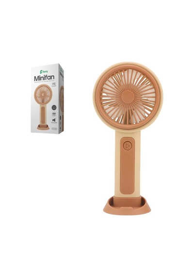 Feny Fn-f25 Krem- Kahverengi Kademeli Ultra Sessiz Şarjlı Taşınabilir,standlı 500mah Mini El Fanı