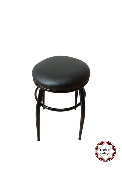 Evko Mobilya Tabure, Bar Taburesi, 2 Adet Tabure, Puf, Bench, Metal Ayaklı Tabure, İç Içe Geçebilen Tabure, Mutfak Balkon Bahçe Taburesi Siyah