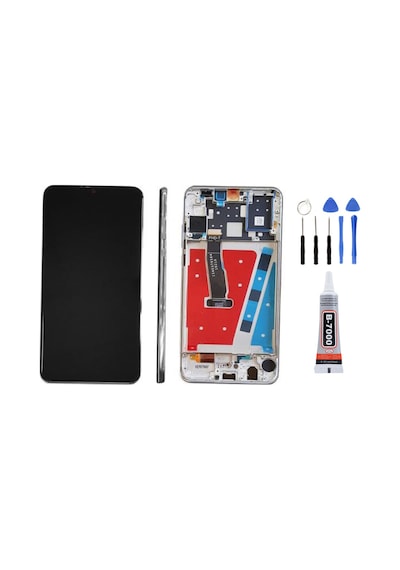 Huawei P30 Lite 48mp Çıtalı Gümüş Uyumlu Ekran Lcd Dokunmatik Tamir Seti Ve Yapıştırıcı Yanında Yedcom