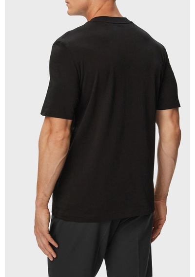 Boss Logolu % 100 Pamuk Bisiklet Yaka T Shirt Erkek T Shirt 50565785 001 Siyah