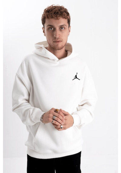 Unisex Jordan Logo Baskı Kapşonlu Sweatshirt Beyaz