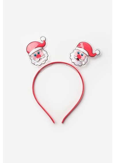 Kırmızı İkili Noel Baba Kız Çocuk Taç Kırmızı