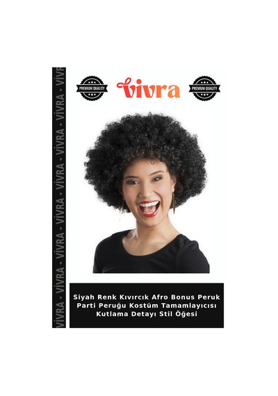Siyah Renk Kıvırcık Afro Bonus Peruk Parti Peruğu Kostüm Tamamlayıcısı Kutlama Detayı Stil Öğesi