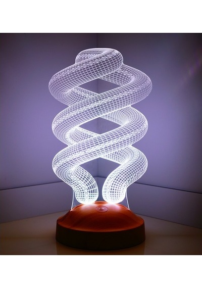 3D Led Lamba 3 Boyutlu Helezon Özel Hediye Gecelambası