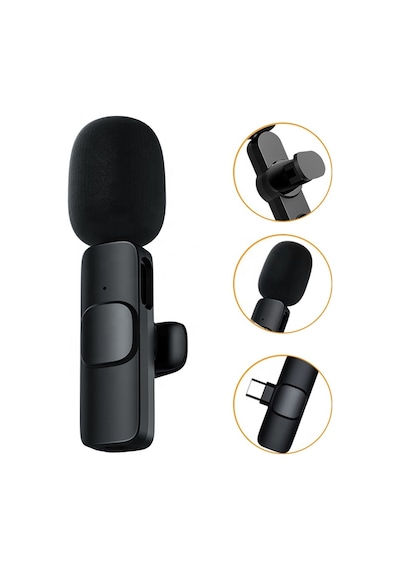 Type-c Kablosuz Gürültü Önleyicili USB C Vlog Yaka Mikrofonu