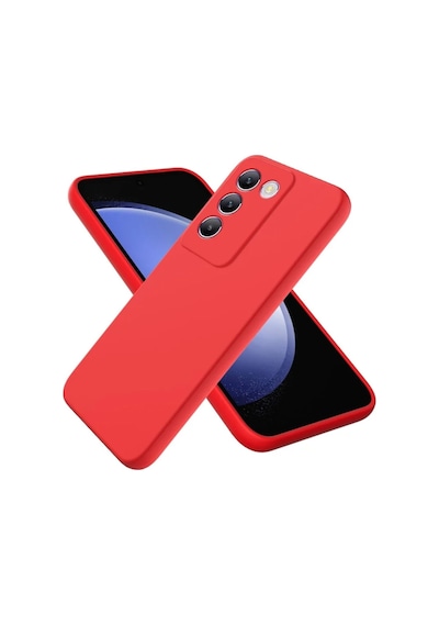 Vivo V30 Lite Uyumlu Silikon Kılıf - Kamera Korumalı Esnek Pastel Renk Kapak - Kırmızı