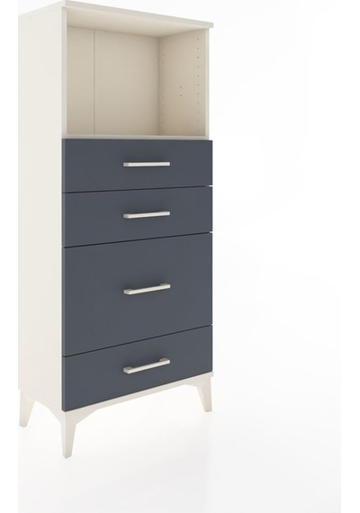 Hyperion Dolap Tek Raflı 4 Çekmeceli 60x44x134 Aytaşı-antrasit Aytaşı