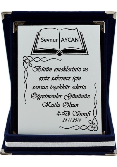 Öğretmenler Günü Isim Baskılı Kitap Tasarım Plaket