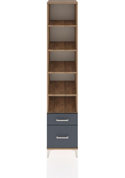 Hyperion Dolap 5 Raflı 2 Çekmeceli 44x44x221 Çam-antrasit Atlas Çam