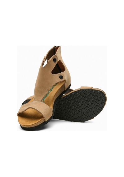 Comfortfusse Vera - Kadın Ortopedik Hakiki Deri Sandalet Kum