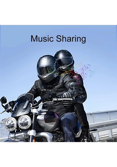 500 Mt Intercom 2 Eşleşmeli Kask Kulaklık Su Geçirmez Bluetooth Motosiklet Stereo Mp3 Fm Radyo