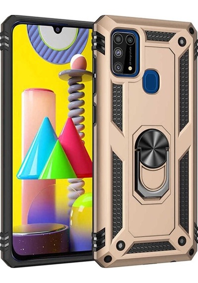 Galaxy M31 Kılıf Zore Vega Kapak Gold
